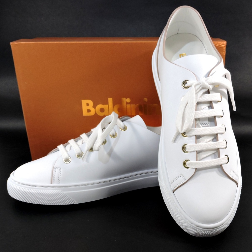 BALDININI 🇮🇹 WHITE LEATHER COMFORT FLAT SNEAKERS
